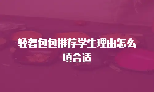 轻奢包包推荐学生理由怎么填合适
