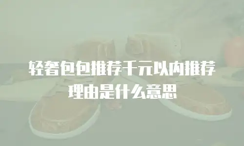 轻奢包包推荐千元以内推荐理由是什么意思