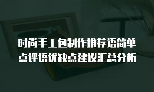 时尚手工包制作推荐语简单点评语优缺点建议汇总分析