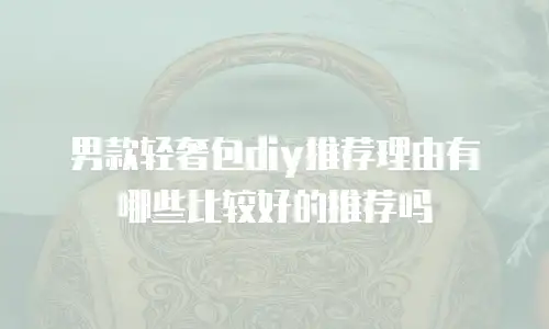 男款轻奢包diy推荐理由有哪些比较好的推荐吗