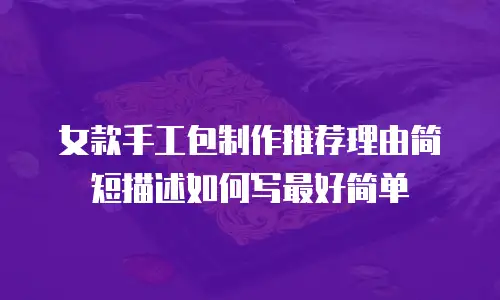女款手工包制作推荐理由简短描述如何写最好简单