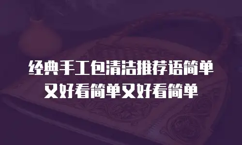 经典手工包清洁推荐语简单又好看简单又好看简单