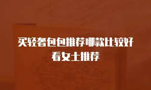 买轻奢包包推荐哪款比较好看女士推荐