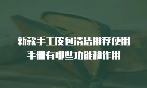 新款手工皮包清洁推荐使用手册有哪些功能和作用