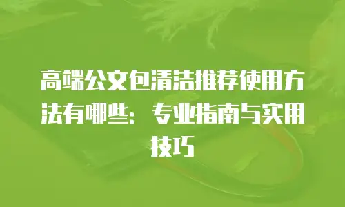 高端公文包清洁推荐使用方法有哪些：专业指南与实用技巧