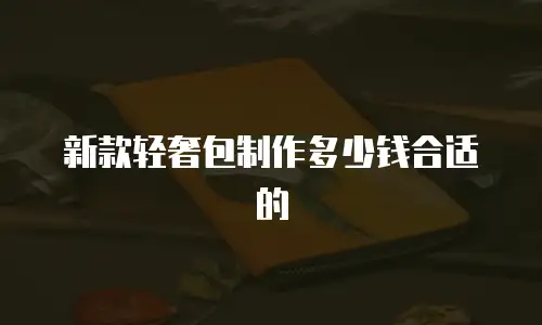 新款轻奢包制作多少钱合适的
