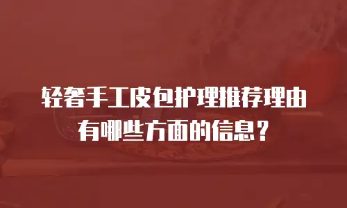 轻奢手工皮包护理推荐理由有哪些方面的信息？
