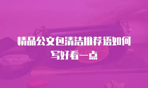 精品公文包清洁推荐语如何写好看一点