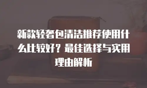 新款轻奢包清洁推荐使用什么比较好？最佳选择与实用理由解析