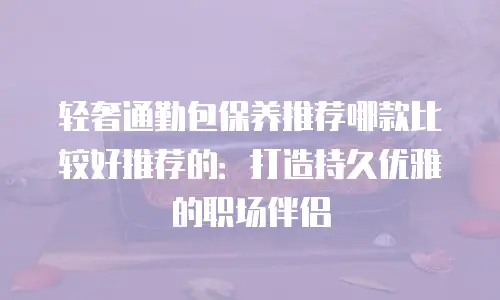 轻奢通勤包保养推荐哪款比较好推荐的：打造持久优雅的职场伴侣
