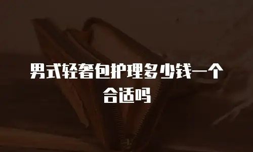 男式轻奢包护理多少钱一个合适吗