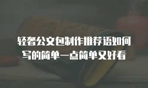 轻奢公文包制作推荐语如何写的简单一点简单又好看