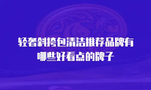 轻奢斜挎包清洁推荐品牌有哪些好看点的牌子