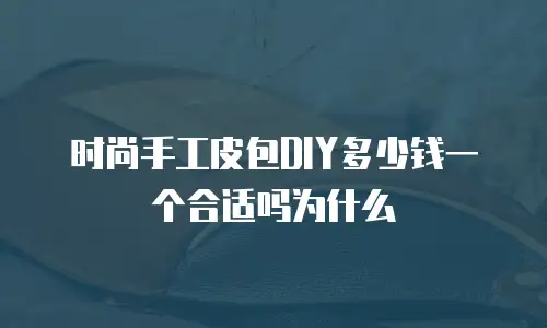 时尚手工皮包DIY多少钱一个合适吗为什么