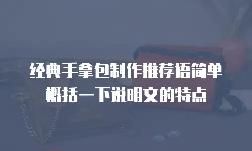 经典手拿包制作推荐语简单概括一下说明文的特点