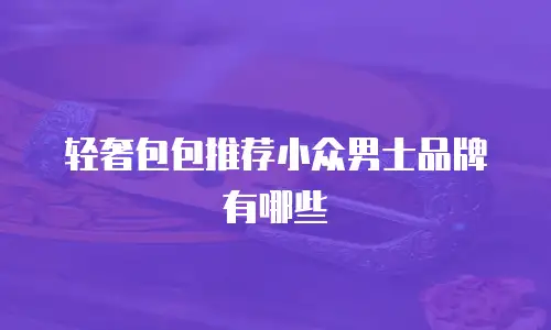 轻奢包包推荐小众男士品牌有哪些