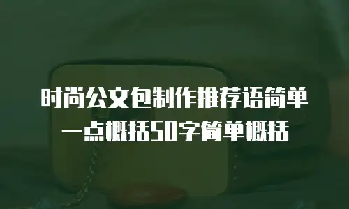 时尚公文包制作推荐语简单一点概括50字简单概括