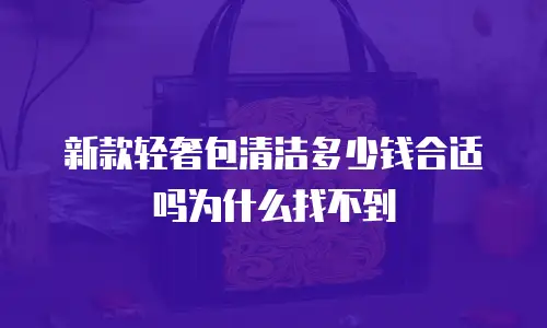 新款轻奢包清洁多少钱合适吗为什么找不到