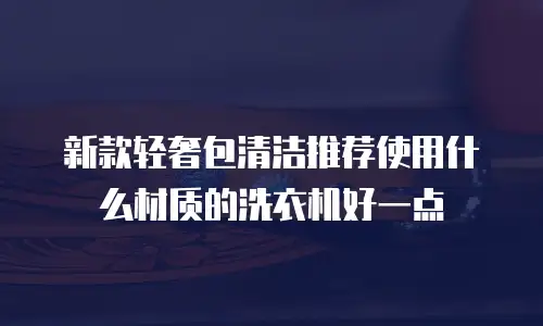 新款轻奢包清洁推荐使用什么材质的洗衣机好一点