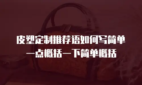皮塑定制推荐语如何写简单一点概括一下简单概括