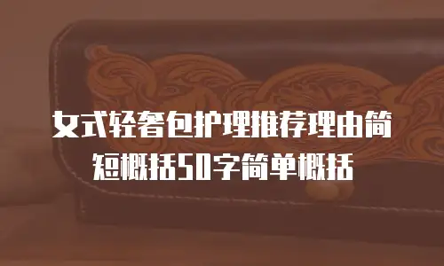 女式轻奢包护理推荐理由简短概括50字简单概括