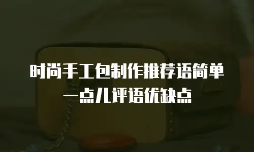 时尚手工包制作推荐语简单一点儿评语优缺点