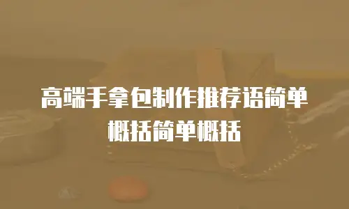 高端手拿包制作推荐语简单概括简单概括