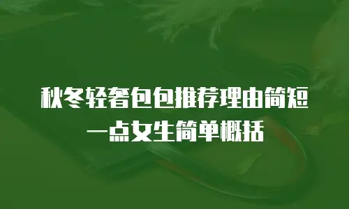 秋冬轻奢包包推荐理由简短一点女生简单概括