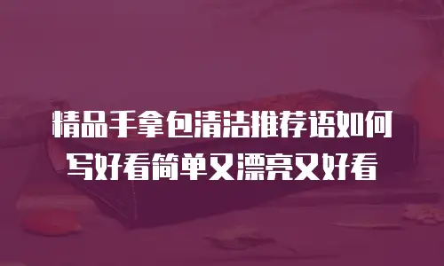 精品手拿包清洁推荐语如何写好看简单又漂亮又好看