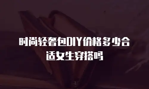 时尚轻奢包DIY价格多少合适女生穿搭吗