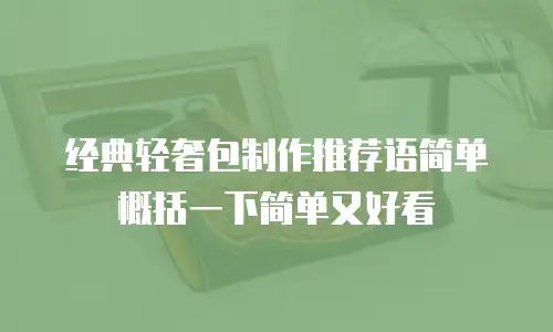 经典轻奢包制作推荐语简单概括一下简单又好看