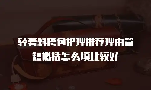 轻奢斜挎包护理推荐理由简短概括怎么填比较好