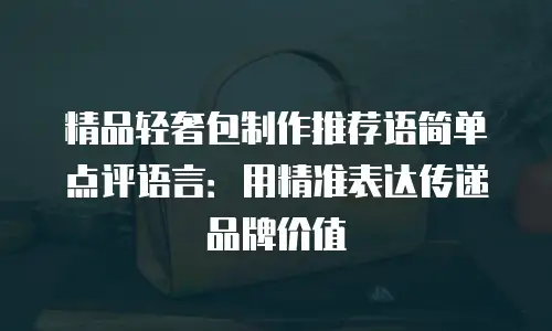 精品轻奢包制作推荐语简单点评语言：用精准表达传递品牌价值
