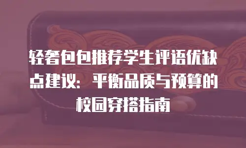 轻奢包包推荐学生评语优缺点建议：平衡品质与预算的校园穿搭指南