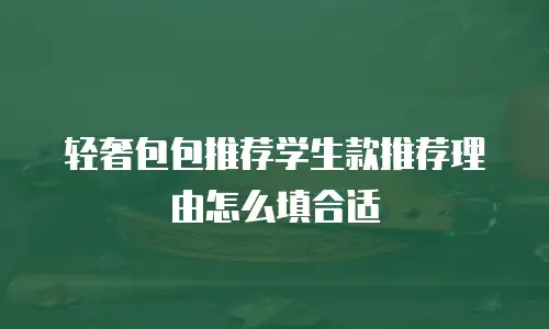 轻奢包包推荐学生款推荐理由怎么填合适