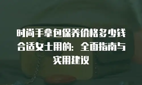 时尚手拿包保养价格多少钱合适女士用的：全面指南与实用建议