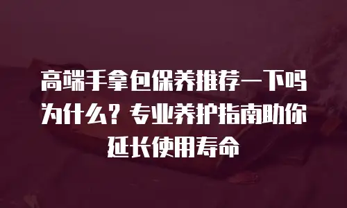 高端手拿包保养推荐一下吗为什么？专业养护指南助你延长使用寿命
