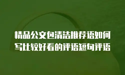 精品公文包清洁推荐语如何写比较好看的评语短句评语