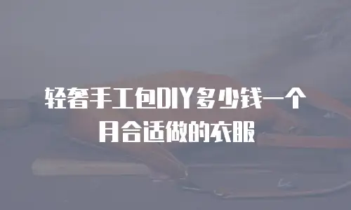 轻奢手工包DIY多少钱一个月合适做的衣服