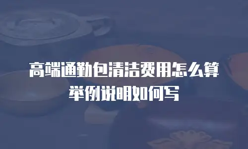 高端通勤包清洁费用怎么算举例说明如何写
