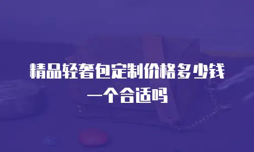 精品轻奢包定制价格多少钱一个合适吗
