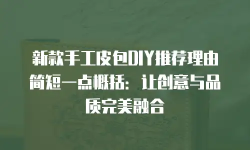新款手工皮包DIY推荐理由简短一点概括：让创意与品质完美融合