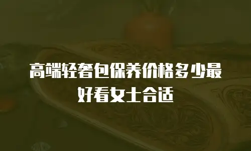 高端轻奢包保养价格多少最好看女士合适