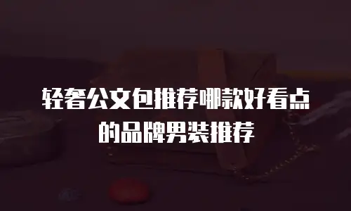 轻奢公文包推荐哪款好看点的品牌男装推荐