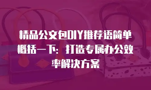 精品公文包DIY推荐语简单概括一下：打造专属办公效率解决方案