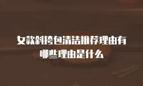 女款斜挎包清洁推荐理由有哪些理由是什么