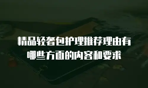 精品轻奢包护理推荐理由有哪些方面的内容和要求