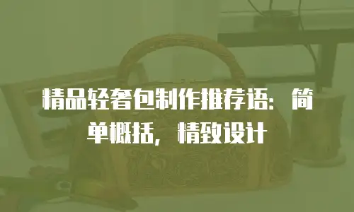 精品轻奢包制作推荐语：简单概括，精致设计