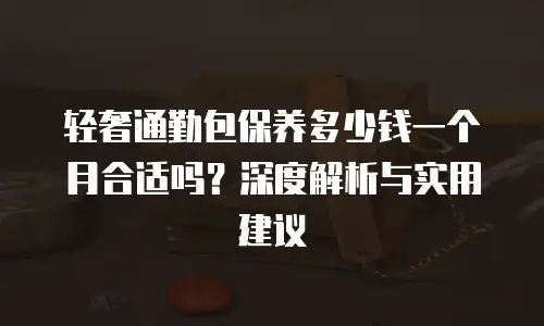 轻奢通勤包保养多少钱一个月合适吗？深度解析与实用建议