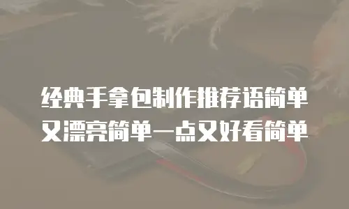 经典手拿包制作推荐语简单又漂亮简单一点又好看简单